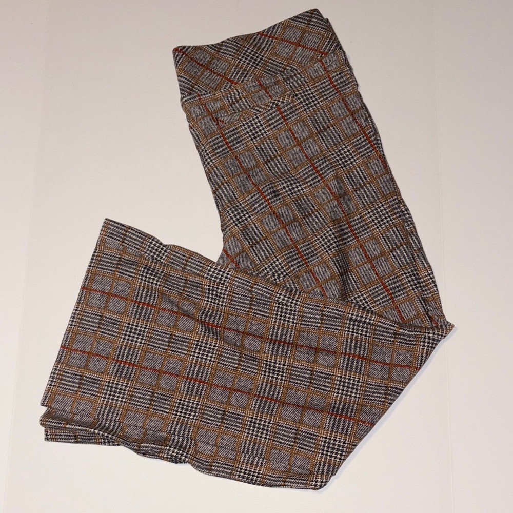 Torrid Plaid Boot Cut Pants - Gray and Brown